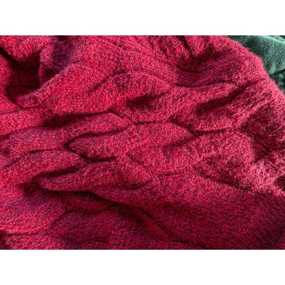Vintage Red Turtleneck Sweater by Croft & Barrel, Cable Knit Sweater - Picture 10 of 10
